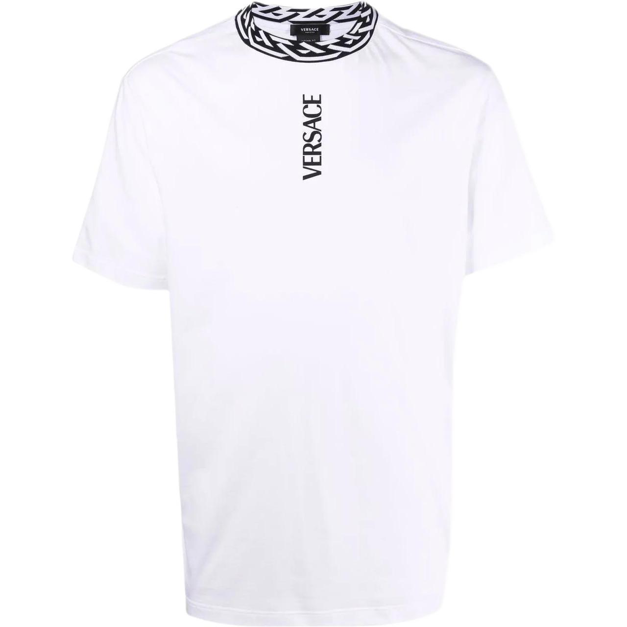 VERSACE SS22  Crewneck Logo T-Shirt White 10033911-A02346-1W000