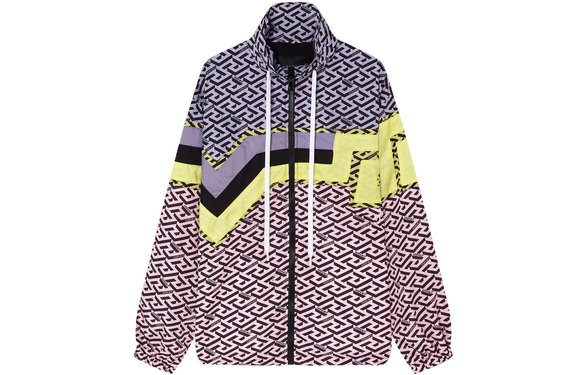 VERSACE SS22  Geometric Striped High-Neck Jacket Multicolor. 1003641-1A02905-5P210