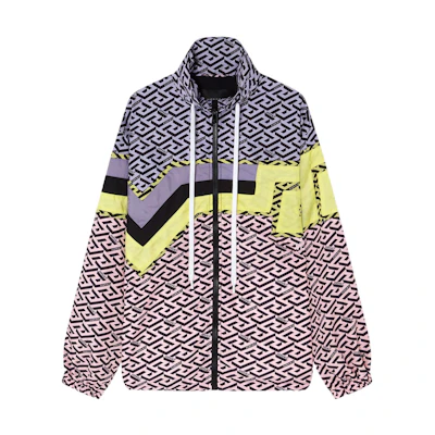 VERSACE SS22 Geometric Striped High-Neck Jacket Multicolor. 1003641-1A02905-5P210