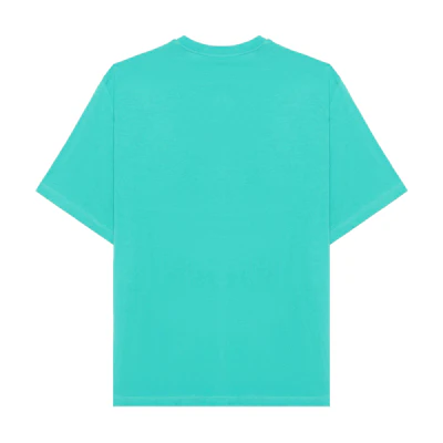 VERSACE SS22 Green Short Sleeve Crewneck T-Shirt with Logo Badge. 10051701-A03467-1V560