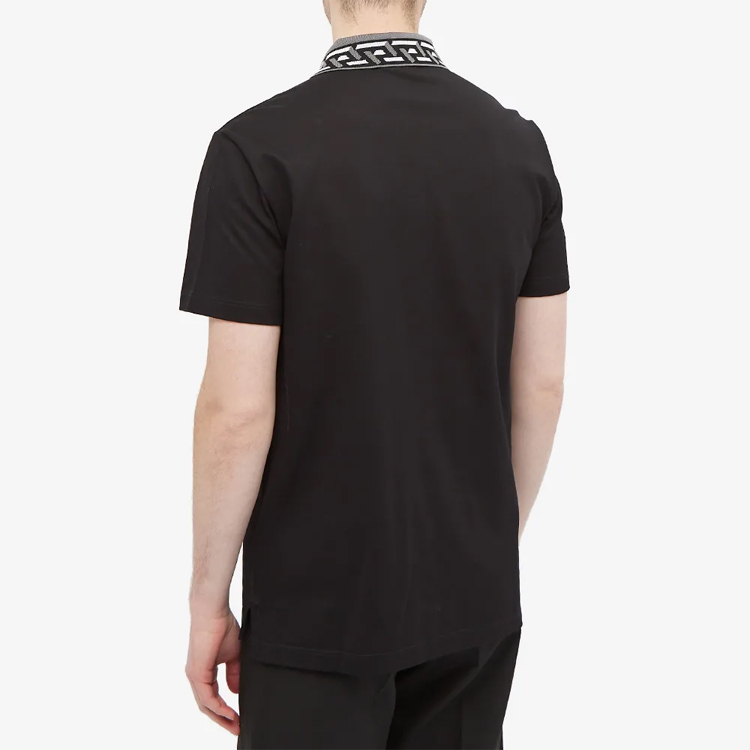Details for VERSACE SS22  Logo Embroidered Polo Shirt Black 1A01875-1002545-1B000
