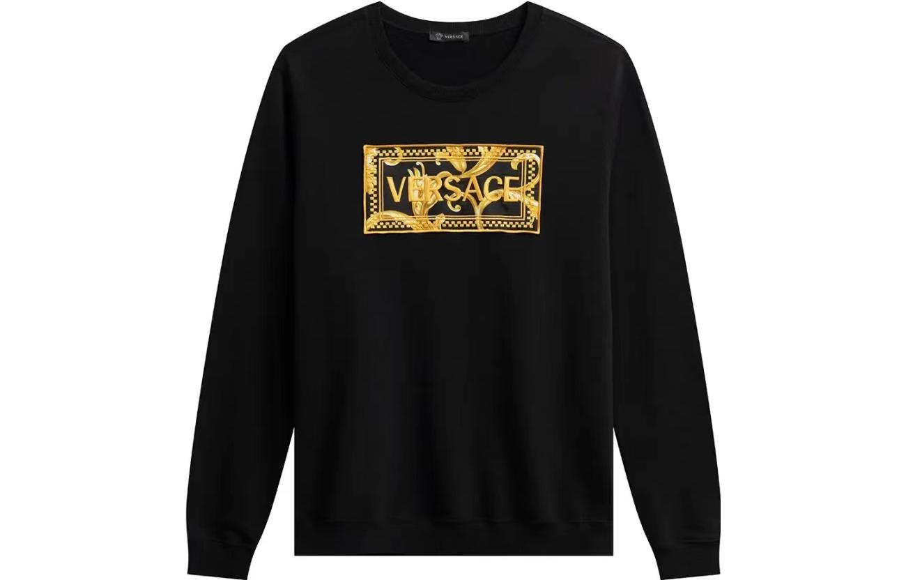VERSACE SS22  Logo Print Black Long Sleeve Sweatshirt A89518S-A234889 -5B000