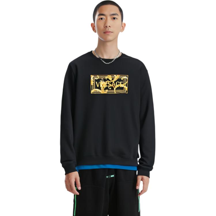 Shop 范思哲 SS22 黑色长袖标志印花卫衣 A89518S-A234889 -5B000