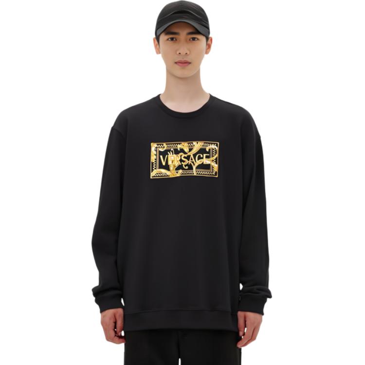 Purchase 范思哲 SS22 黑色长袖标志印花卫衣 A89518S-A234889 -5B000