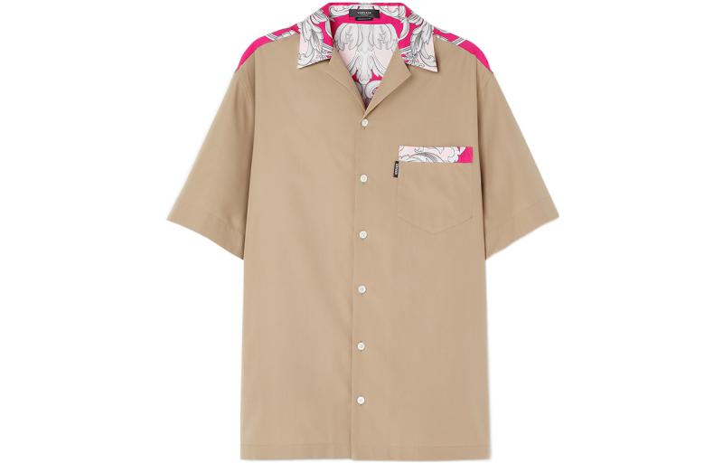 VERSACE SS22  Multicolor Baroque Print Short Sleeve Shirt. 1006386-1A04360-5P470