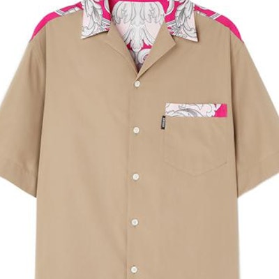 VERSACE SS22 Kemeja Cetakan Baroque Pelbagai Warna Lengan Pendek. 1006386-1A04360-5P470 Details for VERSACE SS22 Kemeja Cetakan Baroque Pelbagai Warna Lengan Pendek. 1006386-1A04360-5P470