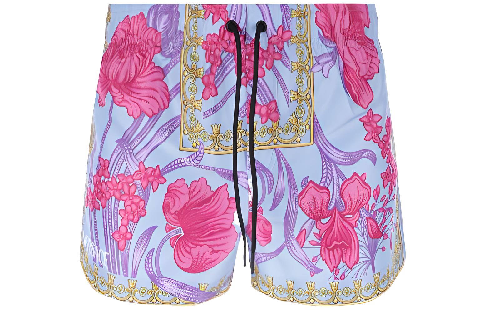 VERSACE SS22  Pink Floral Print Swim Shorts. 1002516-1A03770-5V250