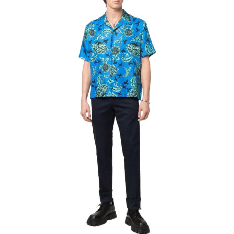 Lookbook Versace SS22  Slim Fit High-Waisted Casual Pants Blue 1004049-1A02947-1U040