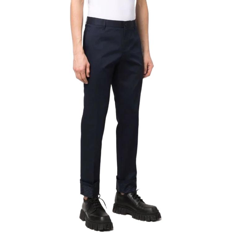 Purchase Versace SS22  Slim Fit High-Waisted Casual Pants Blue 1004049-1A02947-1U040