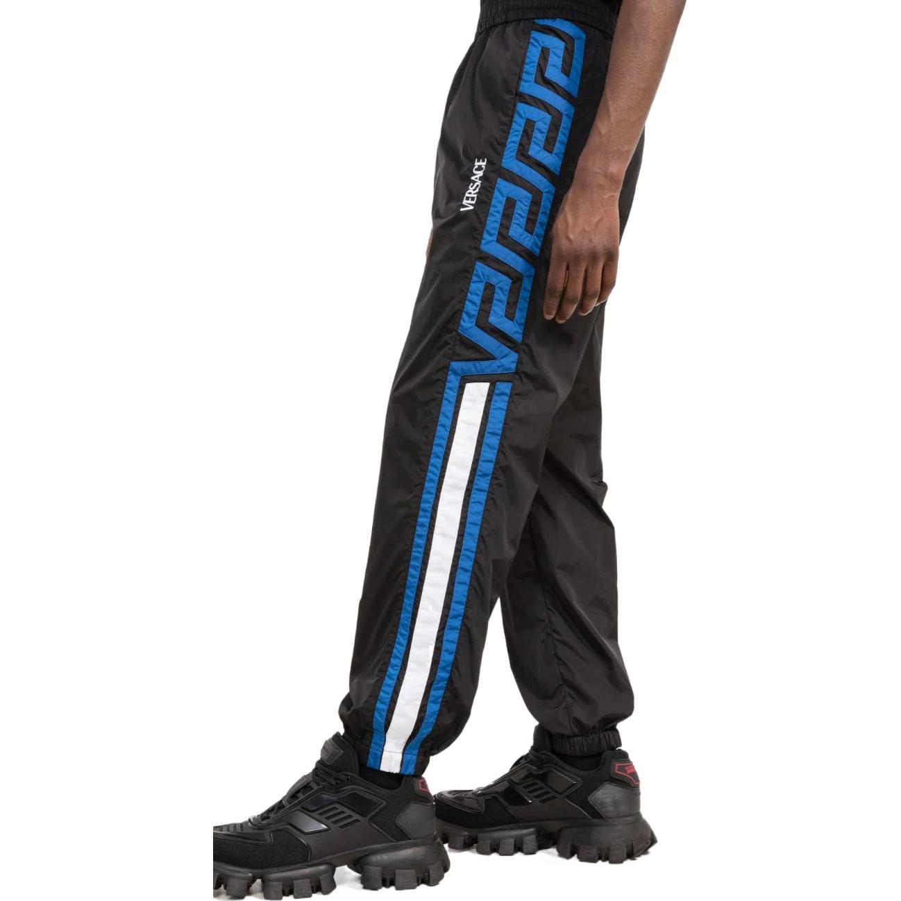 Purchase Versace SS22  Solid Elastic Waist Slim-Fit Casual Pants Black. 1003642-1A02513-1B000