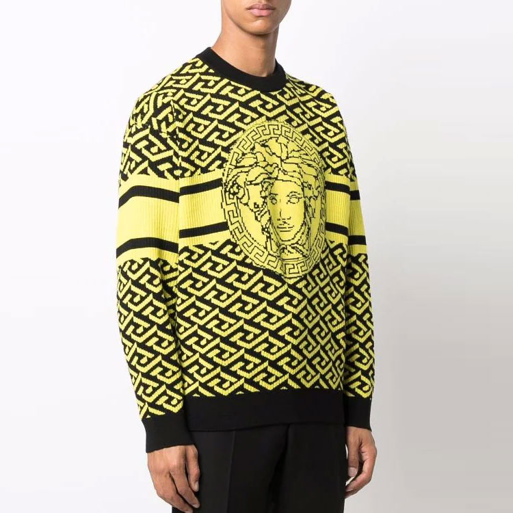 Versace SS22  Yellow Crewneck Slim Fit Pullover Long Sleeve Sweater 1003621-1A02495-5Y090 圖 5