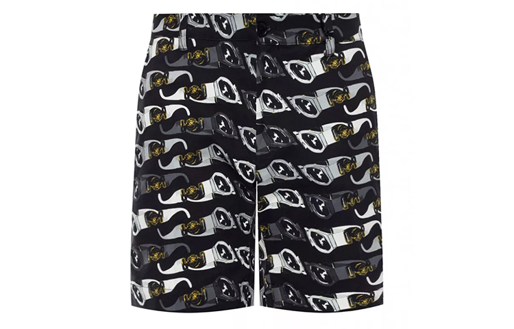 Order VERSACE SS22 全印花黑色海灘短褲. A86098--A233926-A7008