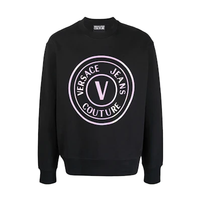 Versace SS22 Alphabet Print Crewneck Sweatshirt Black 72GAIP01-CF06P-OT6