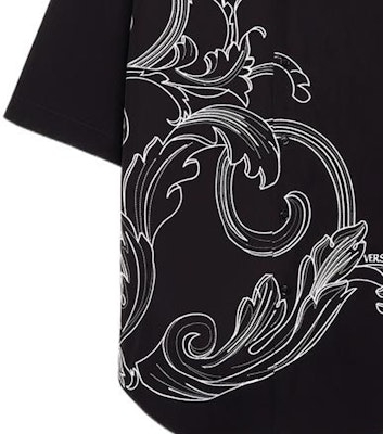 VERSACE SS22 巴洛克刺繡寬鬆短袖襯衫 黑色 男款 1006061-1A04369-2B020 Details for VERSACE SS22 巴洛克刺繡寬鬆短袖襯衫 黑色 男款 1006061-1A04369-2B020