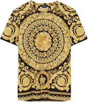 VERSACE SS22 Baroque Gold Print Short Sleeve T-Shirt Fashion 1006662-1A04612-5B000 VERSACE SS22 Baroque Gold Print Short Sleeve T-Shirt Fashion 1006662-1A04612-5B000