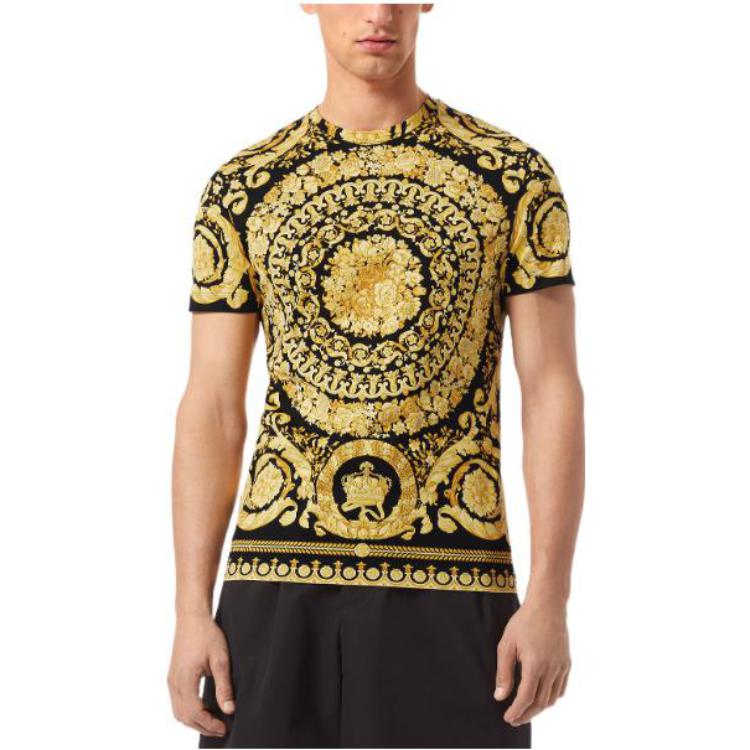Details for 베르사체 SS22 바로크 골드 프린트 반팔 티셔츠 패션 1006662-1A04612-5B000