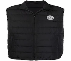 VERSACE SS22 Black Vest with Solid Logo Print and Zip Closure. 1003030-1A02157-1B000 VERSACE SS22 Black Vest with Solid Logo Print and Zip Closure. 1003030-1A02157-1B000
