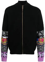 Versace SS22 Black High-Neck Zip-Up Sweatshirt 10062911A040781B000 Versace SS22 Black High-Neck Zip-Up Sweatshirt 10062911A040781B000