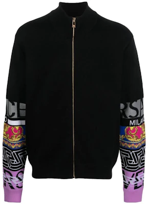 베르사체 SS22 블랙 하이넥 집업 스웻셔츠 10062911A040781B000 Buy 베르사체 SS22 블랙 하이넥 집업 스웻셔츠 10062911A040781B000