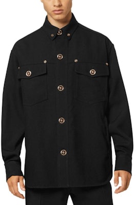 VERSACE SS22 Baju Hitam Berkancing Kasual Lengan Panjang Lelaki 1004062-1A01703-1B000 Shop VERSACE SS22 Baju Hitam Berkancing Kasual Lengan Panjang Lelaki 1004062-1A01703-1B000