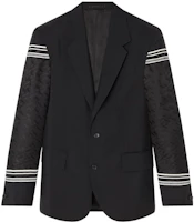 Versace SS22 Black Solid Single-Breasted Suit Collar Jacket 1004731-1A03462-1B000 Versace SS22 Black Solid Single-Breasted Suit Collar Jacket 1004731-1A03462-1B000