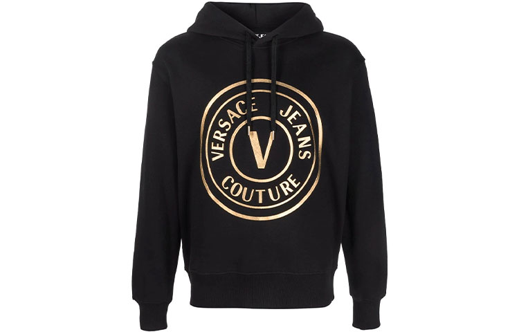 Versace SS22 Circular Logo Sweatshirt Black 72GAIT03-CF01T-G89