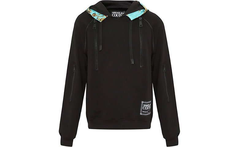 Versace SS22 Colorblock Sweatshirt Black 72GAI307-F0010-899