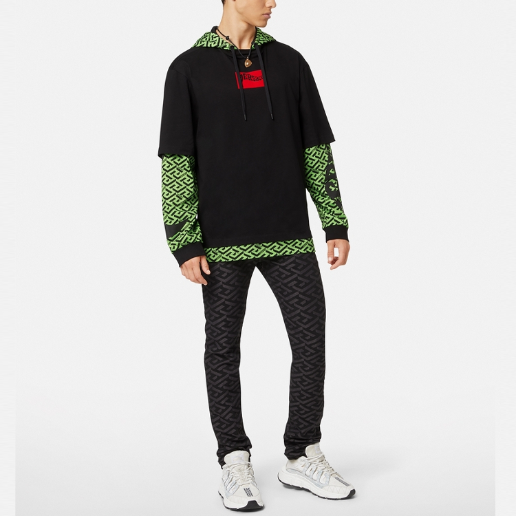 VERSACE SS22 Geometric Print Hooded Long Sleeve Sweatshirt Black Men’s 1003611-1A02482-5G110 圖 3