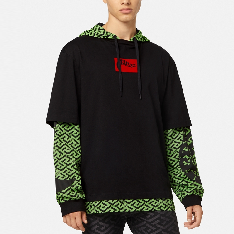 VERSACE SS22 Geometric Print Hooded Long Sleeve Sweatshirt Black Men’s 1003611-1A02482-5G110 圖 4