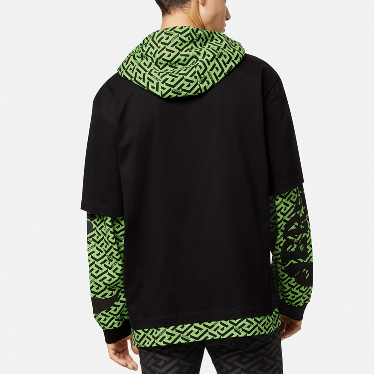 VERSACE SS22 Geometric Print Hooded Long Sleeve Sweatshirt Black Men’s 1003611-1A02482-5G110 圖 5