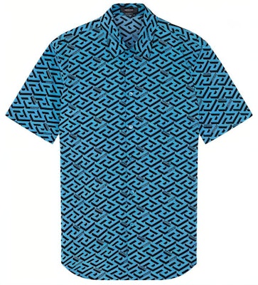 VERSACE SS22 幾何印花藍色短袖襯衫 時尚款式 1003922-1A02796-5V100 Buy VERSACE SS22 幾何印花藍色短袖襯衫 時尚款式 1003922-1A02796-5V100