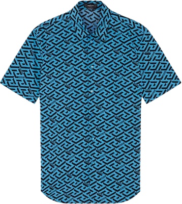 VERSACE SS22 幾何印花藍色短袖襯衫 時尚款式 1003922-1A02796-5V100 Order VERSACE SS22 幾何印花藍色短袖襯衫 時尚款式 1003922-1A02796-5V100