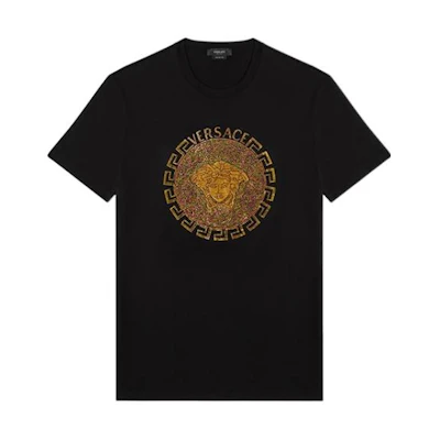 VERSACE SS22 Graphic Print Short Sleeve T-Shirt Men’s Black 1003910-1A02780-1B000