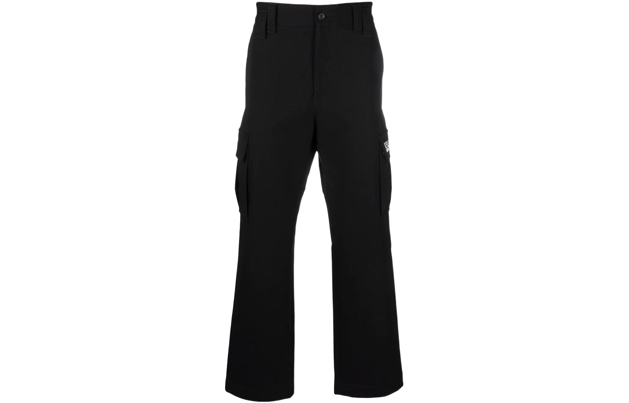 VERSACE SS22 Greek Applique Straight-Leg Casual Pants Men’s Black 10040451-A02941-1B000