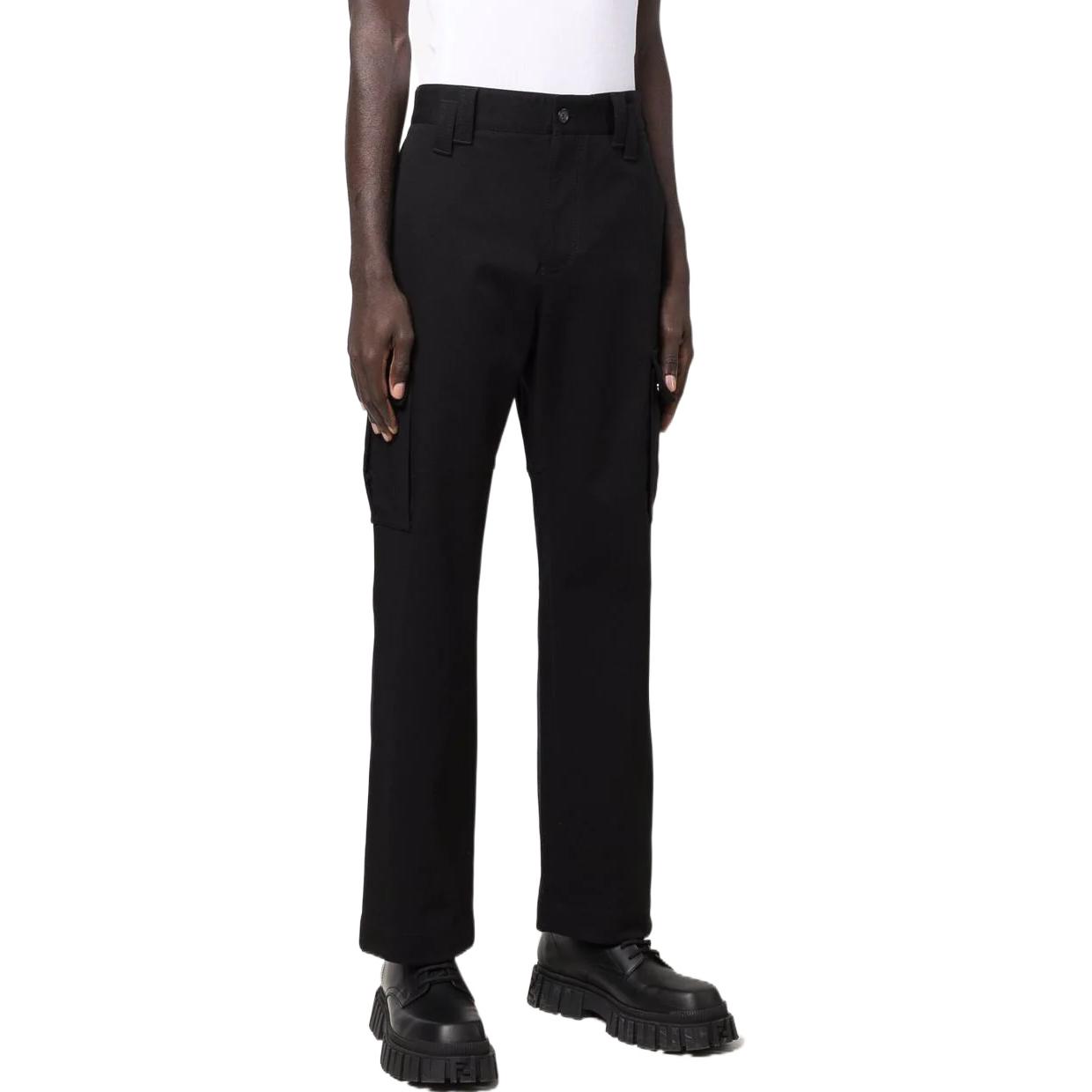 Purchase VERSACE SS22 Greek Applique Straight-Leg Casual Pants Men’s Black 10040451-A02941-1B000