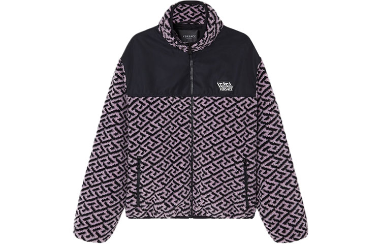 Versace SS22 La Greca Logo Track Jacket Purple Long Sleeve Zip-up 1004027-1A02917-2B820