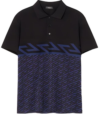 VERSACE SS22 La Greca Slim Fit Short Sleeve Polo Shirt Men Black 1006468-1A04466-5U180 Buy VERSACE SS22 La Greca Slim Fit Short Sleeve Polo Shirt Men Black 1006468-1A04466-5U180