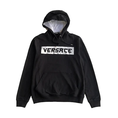 Versace SS22 Letter Logo Print Hoodie Unisex Black A83840-A227994-A008