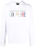 Versace SS22 Logo Embroidered Hoodie White 72GAIT06-CF01T-003 Versace SS22 Logo Embroidered Hoodie White 72GAIT06-CF01T-003
