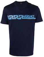 VERSACE SS22 Logo Print Crew Neck Casual T-Shirt Men’s Blue 1003911-1A02781-1U830 VERSACE SS22 Logo Print Crew Neck Casual T-Shirt Men’s Blue 1003911-1A02781-1U830