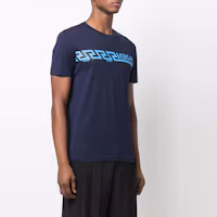 Purchase VERSACE SS22 男士藍色LOGO印花圓領休閒T恤 1003911-1A02781-1U830