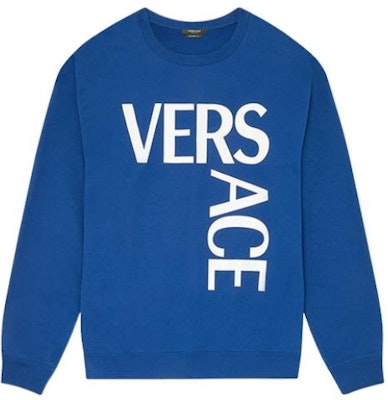 VERSACE SS22 Logo Print Crewneck Long Sleeve Sweatshirt Men’s Royal Blue 1001377-1A01015-1U820 Order VERSACE SS22 Logo Print Crewneck Long Sleeve Sweatshirt Men’s Royal Blue 1001377-1A01015-1U820
