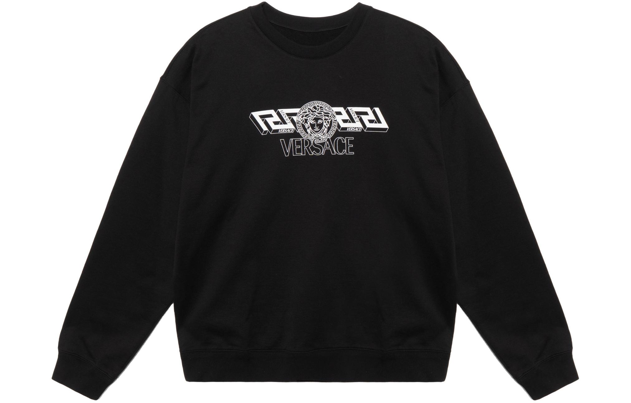 VERSACE SS22 Logo Print Crewneck Long Sleeve Sweatshirt Black - 1003992-1A02861-1B000 圖 2