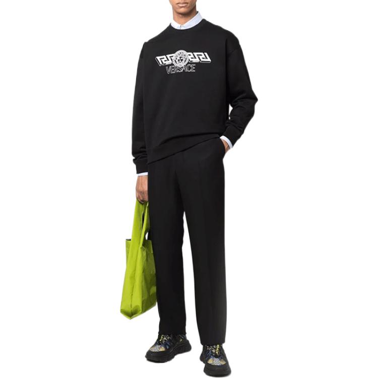 VERSACE SS22 Logo Print Crewneck Long Sleeve Sweatshirt Black - 1003992-1A02861-1B000 圖 4