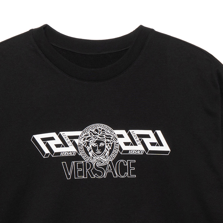 VERSACE SS22 Logo Print Crewneck Long Sleeve Sweatshirt Black - 1003992-1A02861-1B000 圖 7