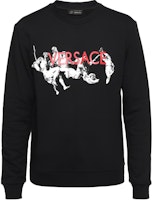 VERSACE SS22 Logo Print Crewneck Sweatshirt Black A77121-A217878-A008 VERSACE SS22 Logo Print Crewneck Sweatshirt Black A77121-A217878-A008
