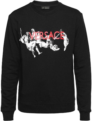 范思哲 SS22 Logo印花黑色圆领卫衣 A77121-A217878-A008 Order 范思哲 SS22 Logo印花黑色圆领卫衣 A77121-A217878-A008