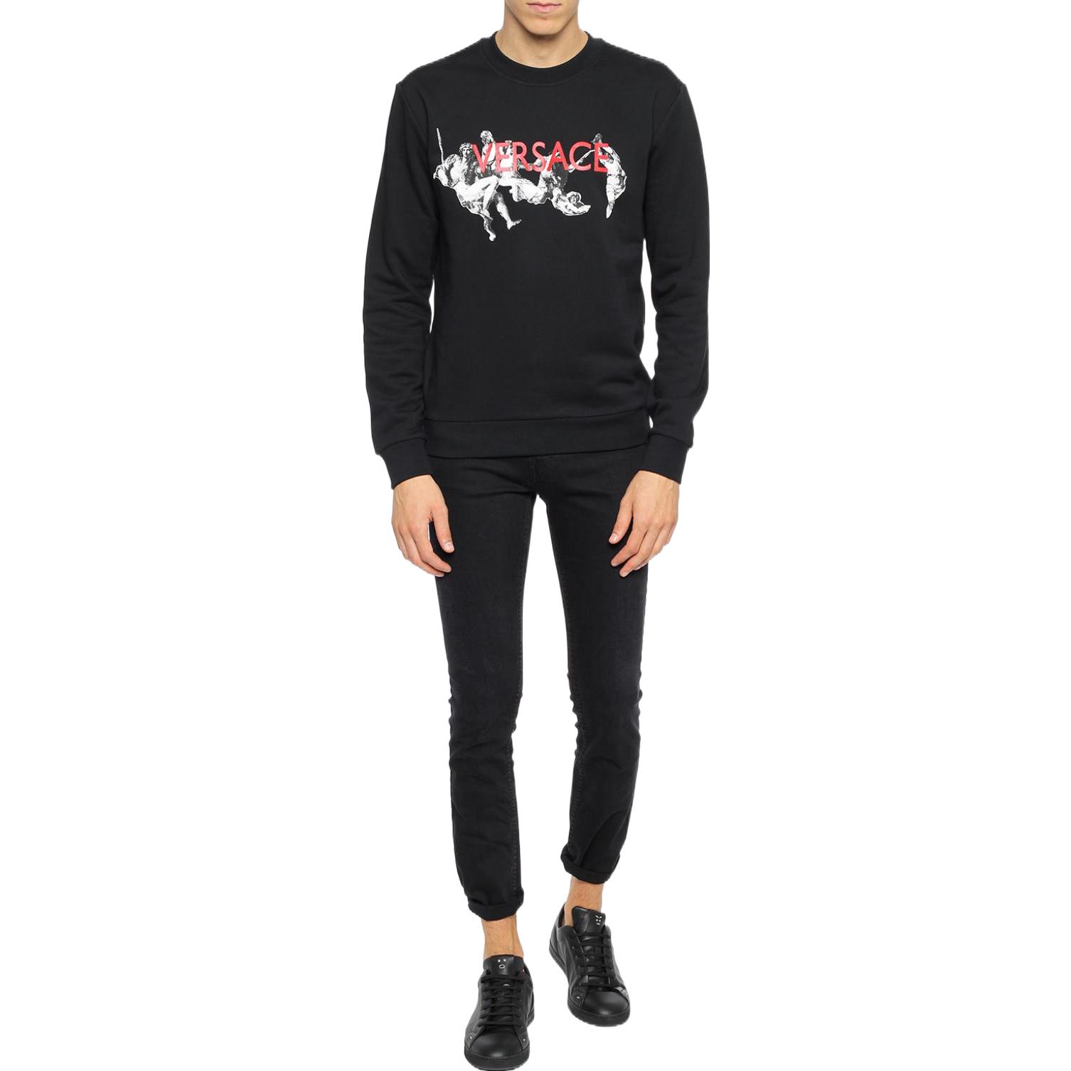 Lookbook 范思哲 SS22 Logo印花黑色圆领卫衣 A77121-A217878-A008