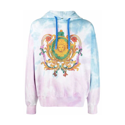 Versace SS22 Logo Print Pullover Hoodie Men’s Multicolor Loose Fit. 72GA-IF01CFW-0FOT0