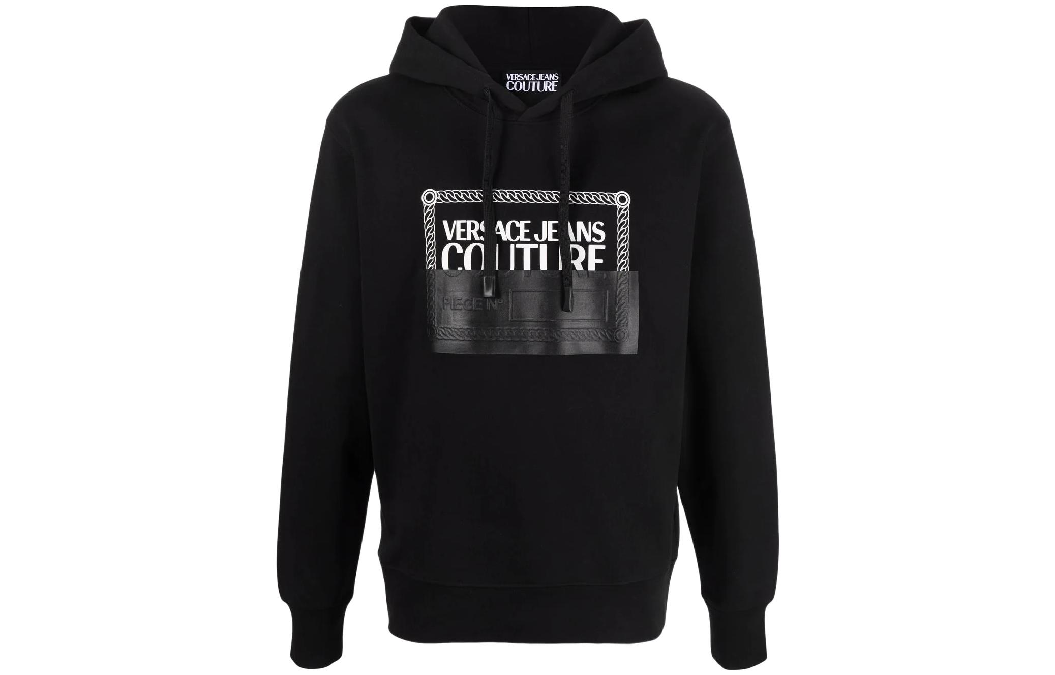 Versace SS22 Logo Print Pullover Sweatshirt Black 72GAIP0-3CF02P-899